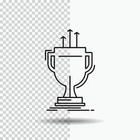 premio. competitivo. tazza. bordo. premio linea icona su trasparente sfondo. nero icona vettore illustrazione