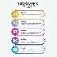 attività commerciale verticale Infografica design modello con icone e 5 cinque opzioni o passi. vettore