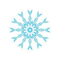 semplice fiocco di neve fatto di blu Linee. festivo decorazione per nuovo anno e Natale, simbolo di inverno, elemento per design. vettore illustrazione