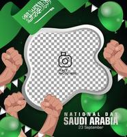 Arabia arabia indipendenza giorno. illustrazione di un' foto telaio design. vettore