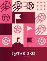 geometrico manifesto calcio doha Qatar 2022 creativo. calcio ragnatela aviatore modello sfondo vettore