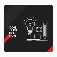 rosso e nero creativo presentazione sfondo per idea. intuizione. chiave. lampada. lampadina linea icona vettore