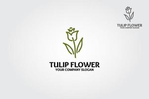 vettore linea logo tulipano fiori e le foglie. pulito e professionale logo adatto per qualunque attività commerciale o personale identità relazionato per natura, flora, benessere bellezza industria, fiore negozi e giardinaggio.