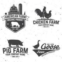 pollo azienda agricola distintivo o etichetta. vettore illustrazione.