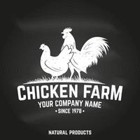 pollo azienda agricola distintivo o etichetta. vettore illustrazione.