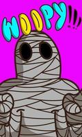 Halloween mummia personaggio carino cartone animato vettore