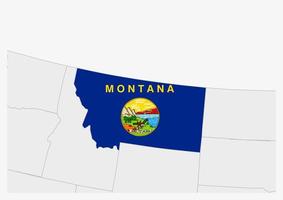 noi stato Montana carta geografica evidenziato nel Montana bandiera colori vettore