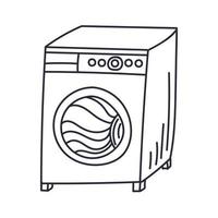 vettore illustrazione di un' lavaggio macchina nel mano disegnato scarabocchio stile. vettore illustrazione.