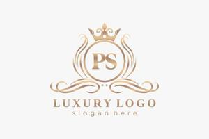 iniziale ps lettera reale lusso logo modello nel vettore arte per ristorante, regalità, boutique, bar, Hotel, araldico, gioielleria, moda e altro vettore illustrazione.