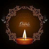 contento Diwali tradizionale indiano Festival decorativo sfondo design vettore