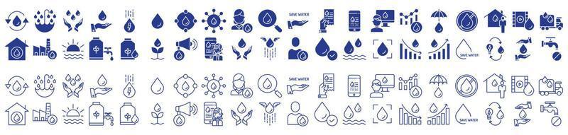 collezione di icone relazionato per acqua e rifiuto gestione, Compreso icone piace far cadere, gocciolare, liquido e di più. vettore illustrazioni, pixel Perfetto