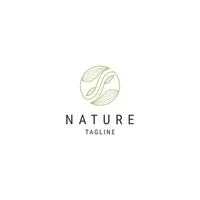 natura fiore linea logo icona design modello piatto vettore illustrazione