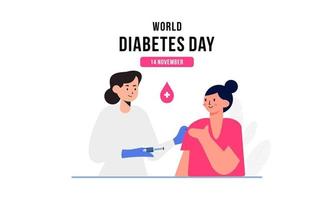 mondo diabete giorno sfondo, sangue glucosio analisi metro e insulina produzione concetto vettore