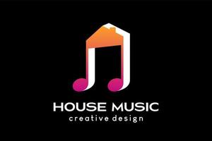 musica Casa logo disegno, tono icona combinato con Casa icona vettore