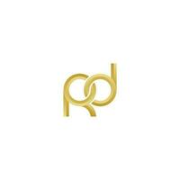 elegante d'oro lettera rd minimo semplice moderno logo vettore eps 10