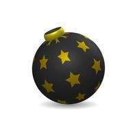nero sospeso palla elemento Natale decorazione con stella modello vettore