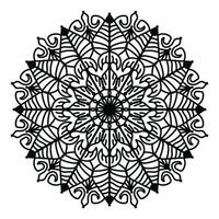 nero mandala, lusso ornamentale mandala design sfondo, mandala disegno, mandala modello colorazione libro arte sfondo disegno, piastrella modello, saluto carta, nero e bianca mandala vettore