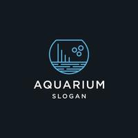 acquario linea arte logo vettore illustrazione minimalista icona design