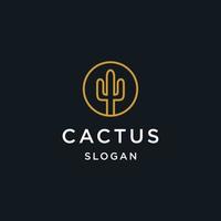 cactus logo design badge vettore illustrazioni