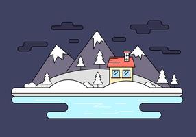 Illustrazione vettoriale di neve Capped Island