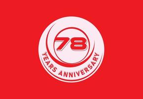 78 anni anniversario logo e etichetta design vettore
