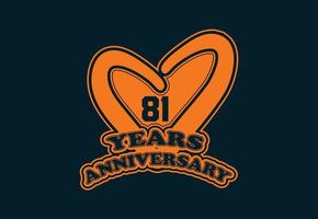 81 anni anniversario logo e etichetta design vettore