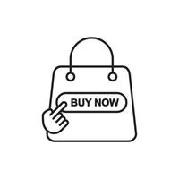 clic Qui acquistare adesso pulsante con shopping Borsa. in linea acquisti. ordine in linea. design elementi per mobile e ragnatela applicazioni vettore