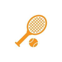 eps10 arancia vettore tennis palle e tennis racchetta astratto arte icona isolato su bianca sfondo. gli sport simbolo nel un' semplice piatto di moda moderno stile per il tuo sito web disegno, logo, e mobile App