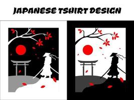 silhouette Giappone samurai vettore per design t camicia concetto, silhouette samurai, giapponese maglietta disegno, silhouette per un' giapponese tema, samurai vettore illustrazione, ronin