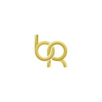 elegante d'oro lettera br minimo semplice moderno logo vettore eps 10