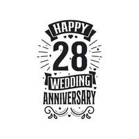 28 anni anniversario celebrazione tipografia design. contento 28th nozze anniversario citazione lettering design. vettore