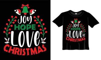 la gioia, speranza, amore, Natale maglietta design modello per Natale celebrazione. saluto carte, magliette, tazze, e i regali. per uomini, donne, e bambino capi di abbigliamento vettore
