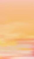 alba al mattino con cielo arancione, giallo e rosa, paesaggio crepuscolare verticale drammatico con tramonto alla sera, banner del cielo dell'orizzonte della maglia vettoriale dell'alba o della luce del sole per lo sfondo di quattro stagioni