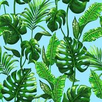 tropicale senza soluzione di continuità modello con palma le foglie. vettore