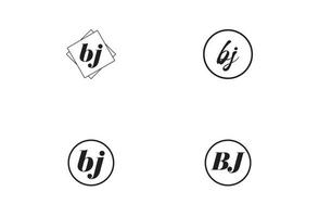 B j lettera logo design modello vettore