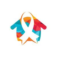 rosa nastro casa vettore logo design. Seno cancro consapevolezza simbolo. ottobre è mese di Seno cancro consapevolezza nel il mondo.