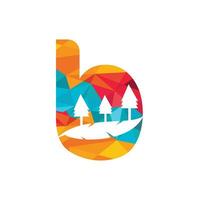 natura paesaggio icona lettera B logo design. vettore
