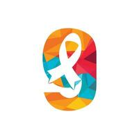 lettera g rosa nastro vettore logo design. Seno cancro consapevolezza simbolo. ottobre è mese di Seno cancro consapevolezza nel il mondo.
