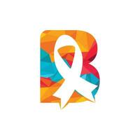 lettera B rosa nastro vettore logo design. Seno cancro consapevolezza simbolo. ottobre è mese di Seno cancro consapevolezza nel il mondo.