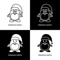 pinguino Santa simbolo illustrazione. carino animale Natale personaggio logo icona vettore