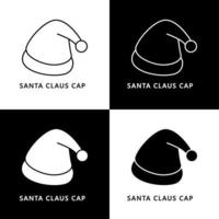 Santa Claus berretto simbolo illustrazione. Natale cappello indossare moda logo icona vettore