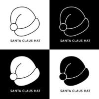 Santa Claus cappello simbolo illustrazione. Natale berretto testa indossare moda logo icona vettore