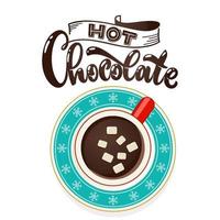 caldo cioccolato con marshmallow superiore Visualizza. vettore