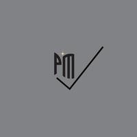 creativo pm logo design vettore