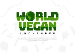 mondo vegano giorno sfondo con verdura celebre su novembre 1 st. vettore