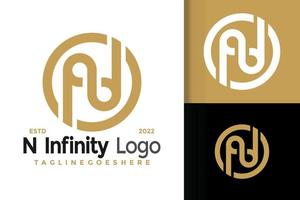 n lettera infinito cerchio logo disegno, marca identità loghi vettore, moderno logo, logo disegni vettore illustrazione modello