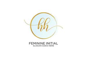 iniziale hh grafia logo con cerchio modello vettore firma, nozze, moda, floreale e botanico con creativo modello.