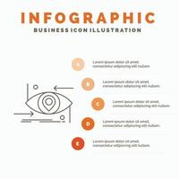 Avanzate. futuro. gen. scienza. tecnologia. occhio infografica modello per sito web e presentazione. linea grigio icona con arancia Infografica stile vettore illustrazione