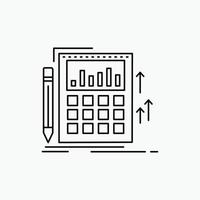 contabilità. audit. bancario. calcolo. calcolatrice linea icona. vettore isolato illustrazione