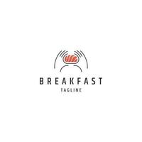 mano e Sushi prima colazione logo icona design modello piatto vettore